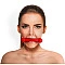 Кляп-палиця на ременях Art of Sex – Gag Stick Silicon, червоний, натуральна шкіра