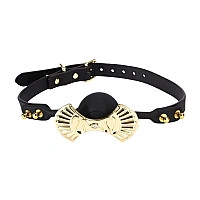 Роскошный силиконовый кляп Zalo Silicone Ball Gag Black, кристалл Swarovski, кожаный ремешок