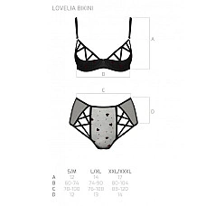 Эротический комплект с рисунком Passion LOVELIA BIKINI L/XL, black