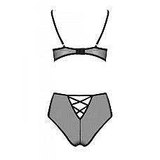 Эротический комплект с рисунком Passion LOVELIA BIKINI L/XL, black