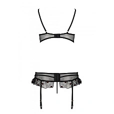 Сексуальный комплект с поясом для чулок Passion LOVELIA SET S/M, black