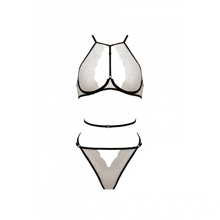 Комплект белья Passion CHIKA SET, S/M, cream, топ, трусики
