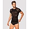Мужская полупрозрачная футболка с орнаментом Obsessive T102 T-shirt S/M/L, черная