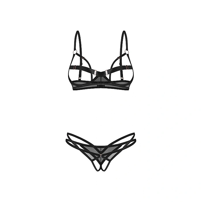 Комплект Obsessive Euridia 2-pcs crotchless set M/L