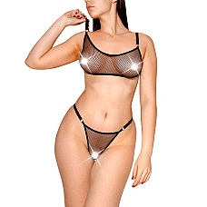 Сексуальний набір білизни із сітки Art of Sex - Deily чорний L-2XL