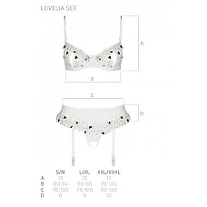 Сексуальный комплект с поясом для чулок Passion LOVELIA SET S/M, white