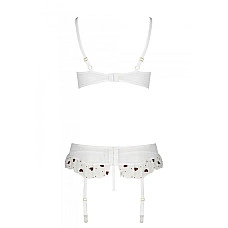 Сексуальный комплект с поясом для чулок Passion LOVELIA SET S/M, white