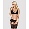 Кружевной комплект белья Obsessive 810-SEG-1 L/XL Black, бюстгальтер, стринги, пояс для чулок