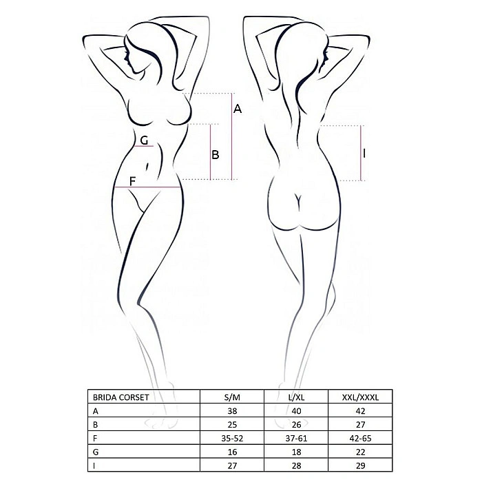 Корсет з пажами BRIDA CORSET red S/M - Passion Exclusive, трусики, шнурівка