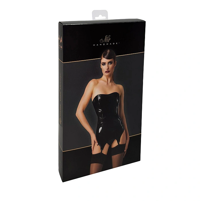 Корсет с подвязками для чулок Noir Handmade F381 Dominae Venom PVC corset-belt L