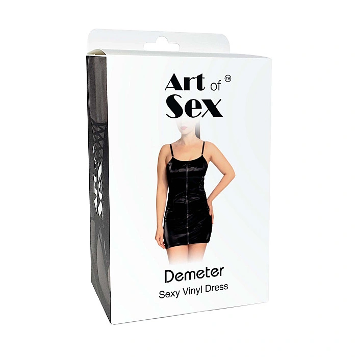 Лакированное платье Art of Sex - Demeter, цвет черный с эффектом голограммы, размер M