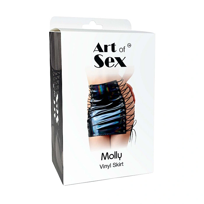 Лакированная юбка на шнуровке Art of Sex - Molly, цвет красный, L-2XL