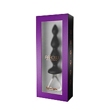 Анальная цепочка Adrien Lastic Arrow II, черная, силиконовая, гибкая, с металлической ручкой, диаметр 3,2 см
