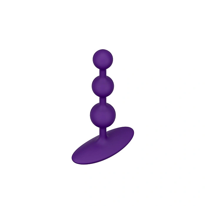 Анальные бусы Romp Amp Dark Purple, силикон, макс. диаметр 2,6 см