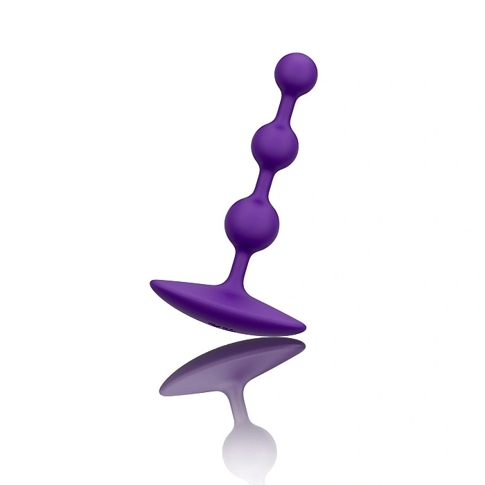 Анальные бусы Romp Amp Dark Purple, силикон, макс. диаметр 2,6 см
