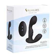 Вібромасажер простати S Pleasures Premium FUZZY, чорний, з рельєфом, 10 режимів вібрації