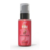 Зігрівальний масажний гель Sensuva Sizzle Lips Strawberry (59 мл), без цукру, їстівний