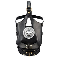 Маска-збруя для орального сексу з повідцем LOCKINK SEVANDA Blowjob Head Muzzle with Leash