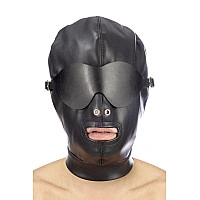 Капюшон для БДСМ зі знімною маскою Fetish Tentation BDSM hood in leatherette with removable mask