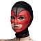 Маска сердце сетка с открытым ртом и глазами Feral Feelings - Hearts Mask Black/Red