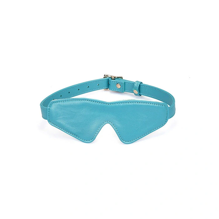 Маска на очі Liebe Seele Blue Lamb Leather Blindfold with Velvet Lining