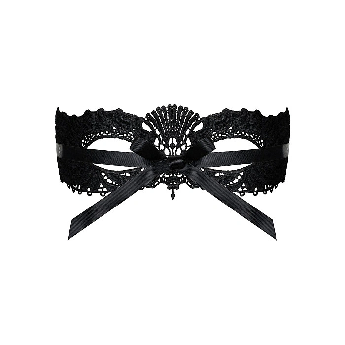 Кружевная маска Obsessive A700 mask, единый размер, черная