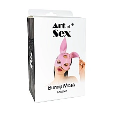Шкіряна маска Зайчика Art of Sex - Bunny mask, колір Рожевий