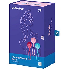 Вагінальні кульки Satisfyer Strengthening Balls (3шт), діаметр 3,8 см, маса 62-82-98г, монолітні