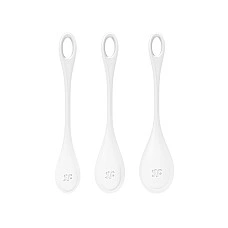 Набір йоні намистин Satisfyer Yoni Power 1 White, діаметр 2-2,5-3см, вага 22-46-74гр