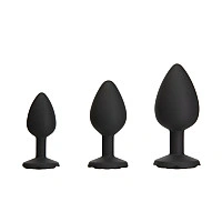 Набір силіконових анальних пробок BMS Roses Til’ Dawn Silicone Anal Plug Kit Starter Kit Black