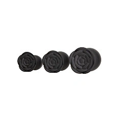 Набор силиконовых анальных пробок BMS Roses Til’ Dawn Silicone Anal Plug Kit Starter Kit Black