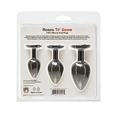 Набор силиконовых анальных пробок BMS Roses Til’ Dawn Silicone Anal Plug Kit Starter Kit Black