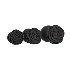 Набор силиконовых анальных пробок BMS Roses Til’ Dawn Silicone Anal Plug Kit Starter Kit Black