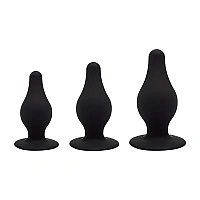Набір анальних пробок SilexD Silicone Plug Kit двошарова, силікон + Silexpan діаметр 3,4; 4; 4,5 см