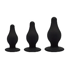 Набір анальних пробок SilexD Silicone Plug Kit двошарова, силікон + Silexpan діаметр 3,4; 4; 4,5 см