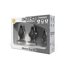 Набір анальних пробок SilexD Silicone Plug Kit двошарова, силікон + Silexpan діаметр 3,4; 4; 4,5 см