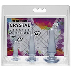 Набір анальних пробок Doc Johnson Crystal Jellies Anal - Clear, макс. діаметр 2см - 3 см - 4 см