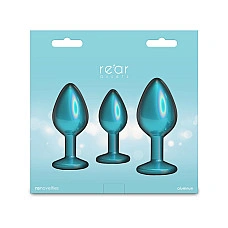 Набор анальных пробок NS Novelties Rear Assets - Trainer Kit - Iridescent Teal - Teal Gem