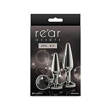 Набор анальных пробок NS Novelties Rear Assets - Tapered Trainer Kit - Gunmetal - Black