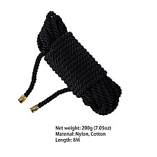 Мотузка для шибарі LOCKINK SEVANDA Shibari Practice Rope Black, 8 метрів