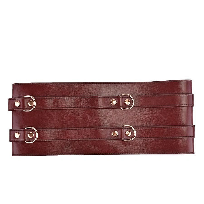 Кожаный пояс для бондажа Liebe Seele Wine Red Waist Cuff, L Size