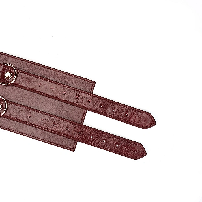 Кожаный пояс для бондажа Liebe Seele Wine Red Waist Cuff, L Size