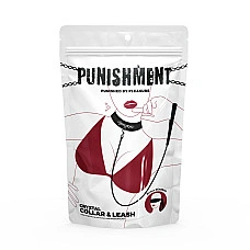 Нашийник із повідцем Punishment - Crystal Collar & Leash - Black