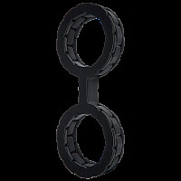 Наручники из силикона Doc Johnson The Cuffs Large - Black, хорошо тянутся, для рук и для ног