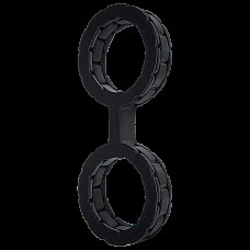 Наручники из силикона Doc Johnson The Cuffs Large - Black, хорошо тянутся, для рук и для ног