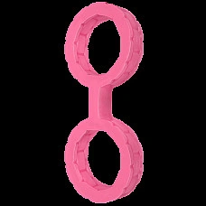 Наручники из силикона Doc Johnson The Cuffs Large - Pink, хорошо тянутся, для рук и для ног