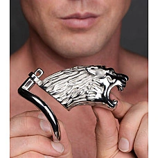 Клітка для пеніса Master Series: Tiger King Cock Cage With Lock, три кільця, замок, три ключі