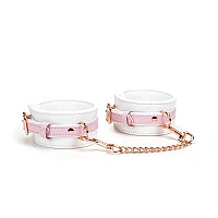 Наручники Liebe Seele White & Pink Fairy Goat Leather Hand Cuffs