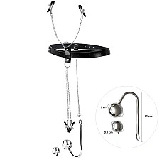 Бондажний набір із металевим анальним гаком №4 Art of Sex Blanca Bondage set with anal hook №4