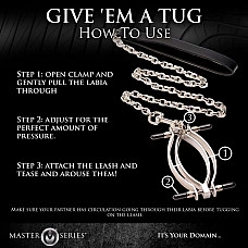 Затискач для статевих губ Master Series: Pussy Tugger Adjustable Vagina Clamp with Chain